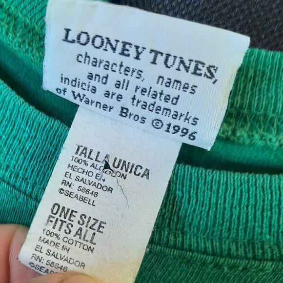 Vintage 90s Looney Tunes Women's Long Sleep Shirt OSFA Christmas Taz the Season - Picture 5 of 8